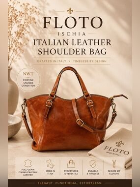 Floto Ischia Italian Leather Shoulder Bag NWT